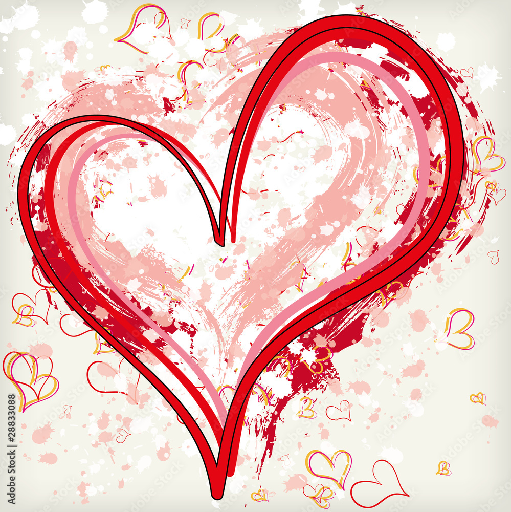 Abstract grunge heart background