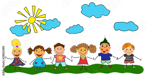 vector happy kids