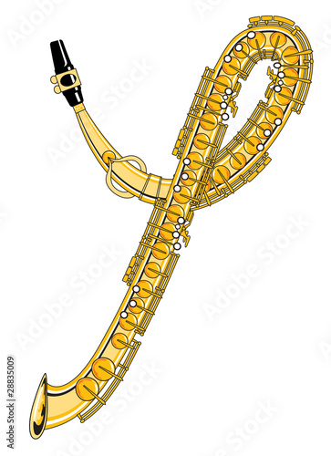 Saxophone-Style Musical Alphabet Letter Y