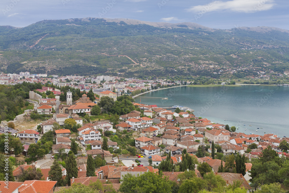 town of Orid at lake Ohrid in Macedonia