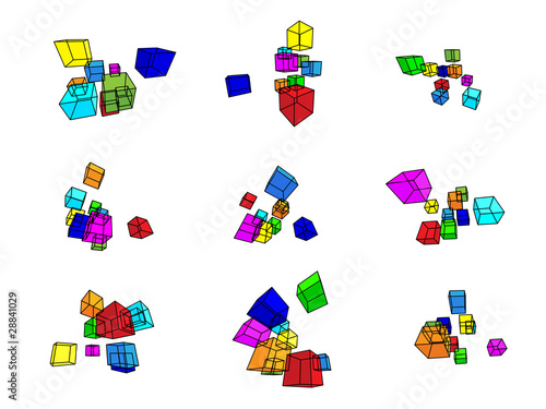 collection of abstract geometric design elements