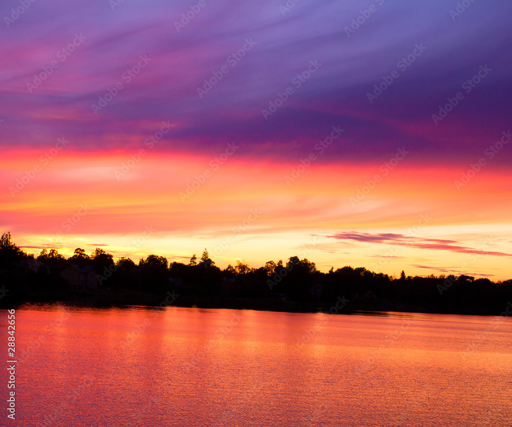 Fototapeta premium Red Afterglow Sun