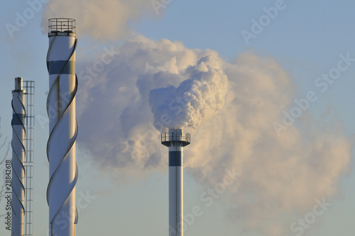 Smoke from district heating power plant