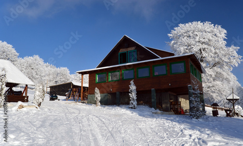 Ski cabin in beautiful landscape in Alps © razvanmatei