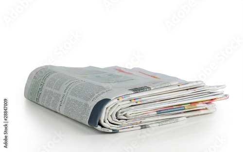 Wallpaper Mural stack of news paper over white background Torontodigital.ca