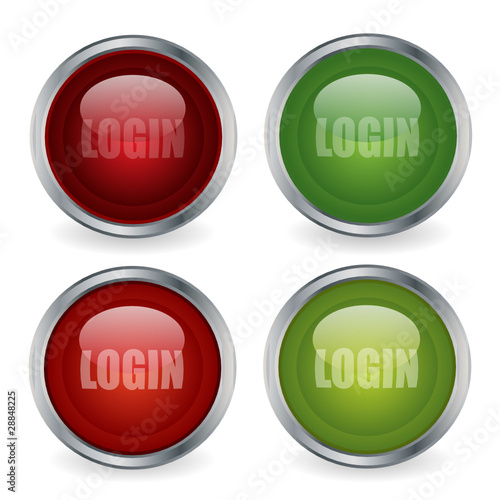 Glossy login buttons with rollover effect