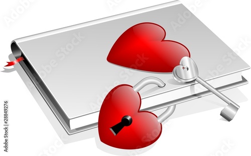 Libro d'Amore Con Lucchetto-Locked Love Book-Vector