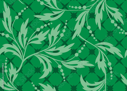 vector seamless green texture with plants