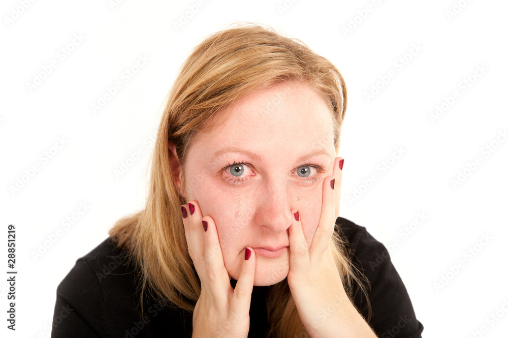 Portrait einer traurigen, weinenden Frau Portrait einer traurigen, weinenden Frau