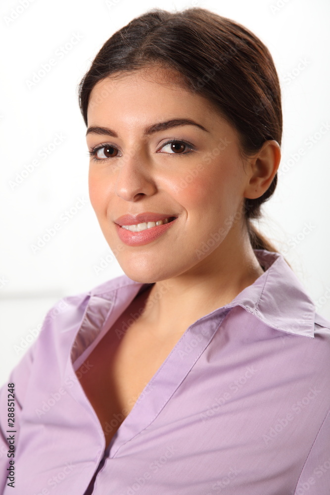 Headshot of beautiful smiling young business woman Headshot of beautiful smiling young business woman