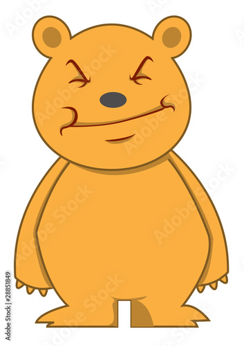 Funny Bear Cartoon Character Illustration Isolated White