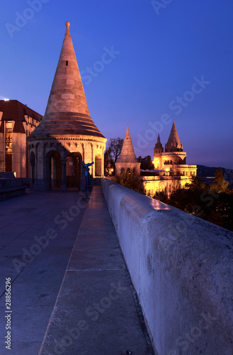 Fishermans bastion in budapest  hungary at night