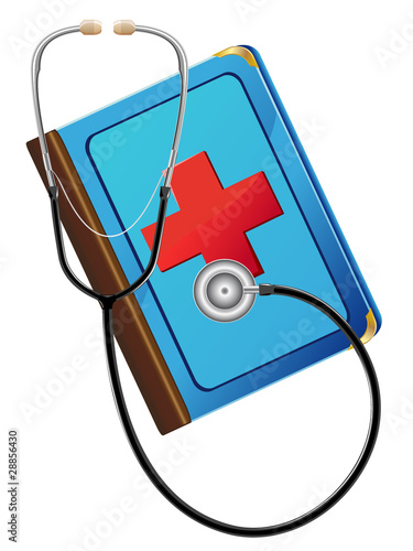 medical book and stetoskop