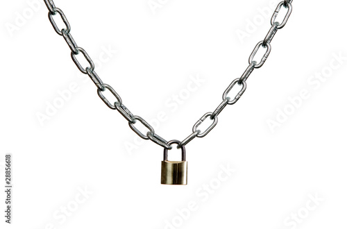 Security symbol lock and chain