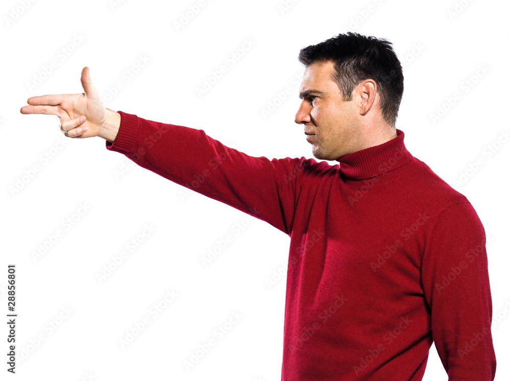 caucasian man gun gesture caucasian man gun gesture