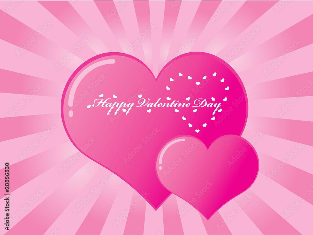 Heart Valentines Day with stripes background