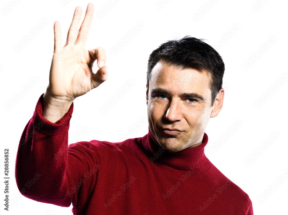 caucasian man ok sign gesture caucasian man ok sign gesture