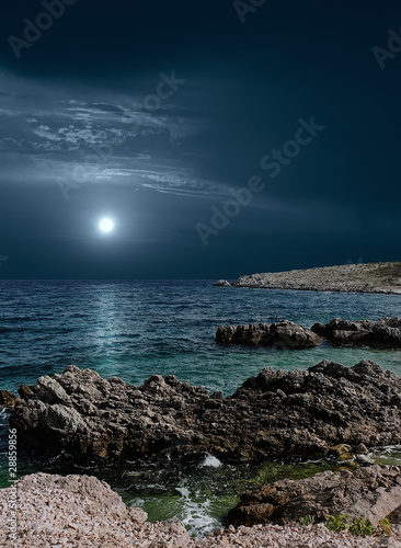 The moon over the sea