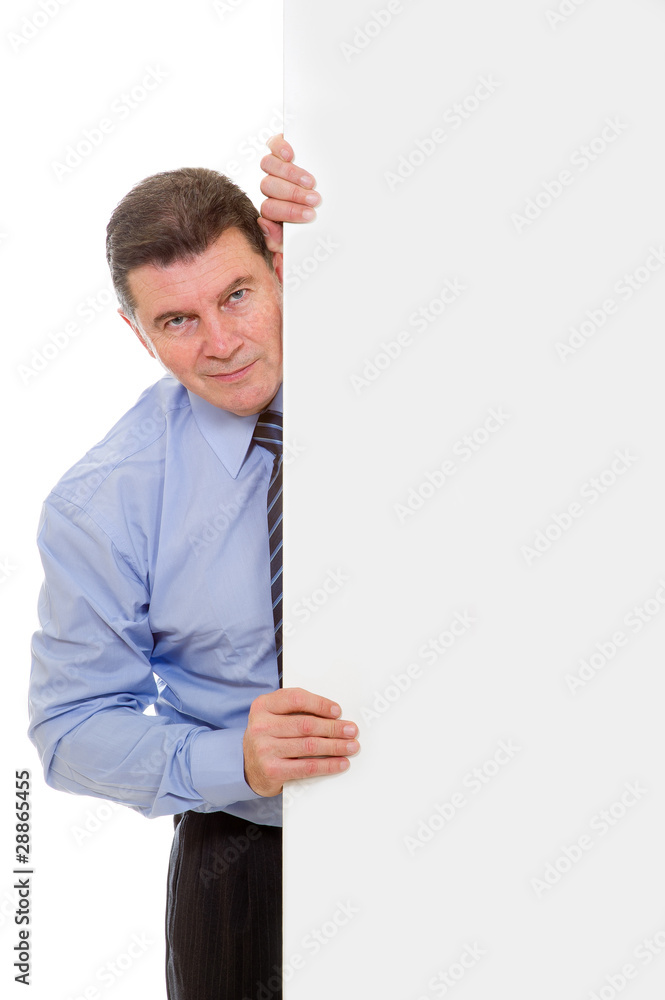 Man holding a billboard Man holding a billboard