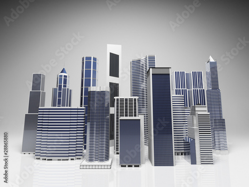 Modern office and skyscrapers