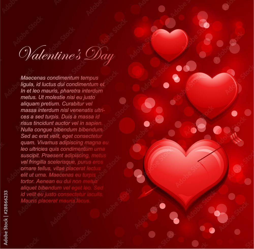 Vector defocused valentine's day background with place for text