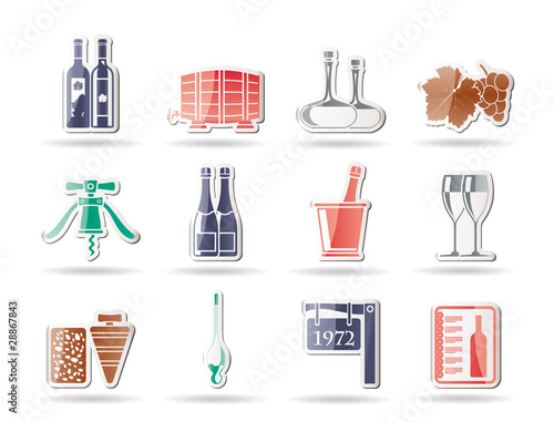 Wine and drink Icons - Vector Icon Set