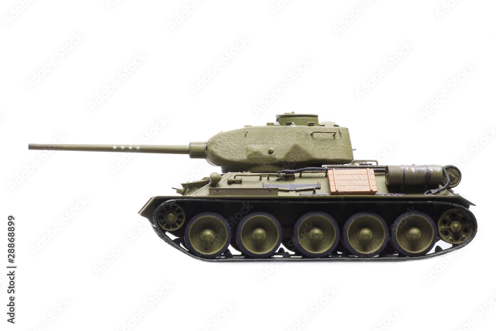 model of soviet tank isolated on white background