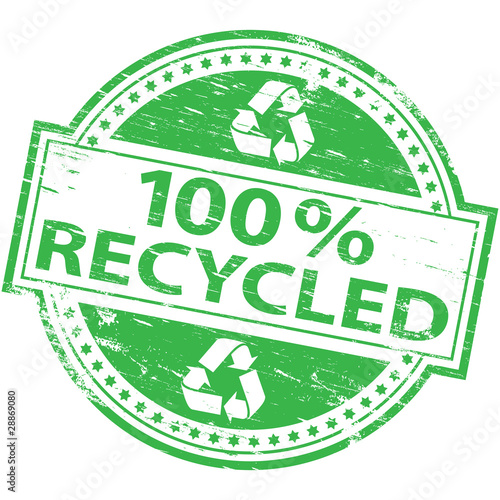 100 percent recycled rubber stamp