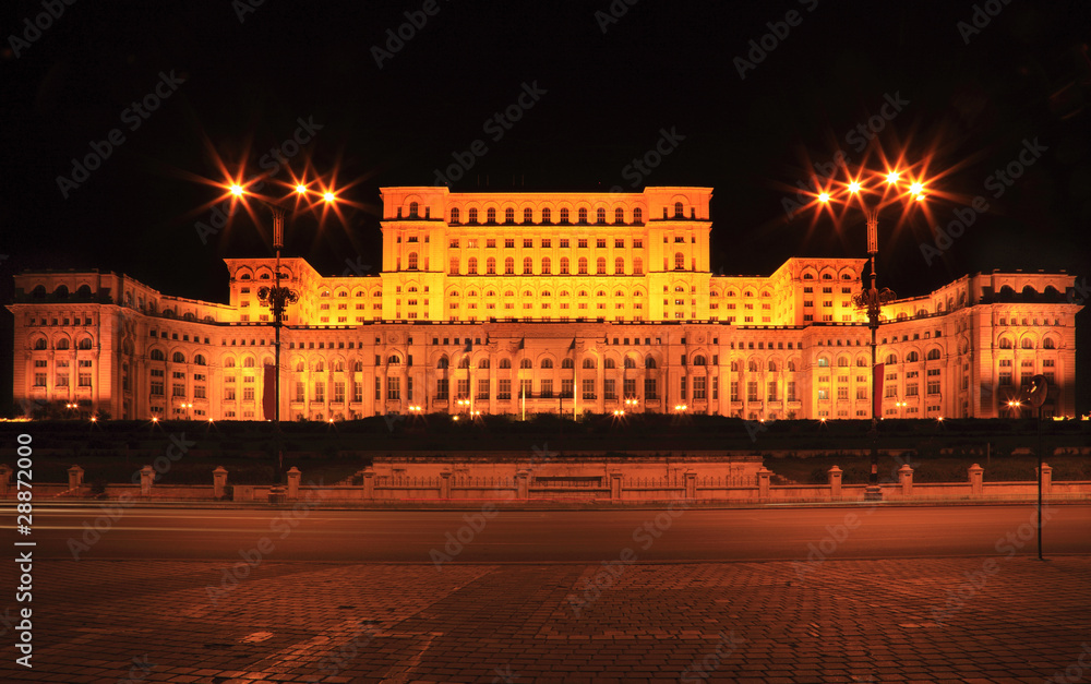 The Palace of the Parliament,Bucharest,Romania-night image