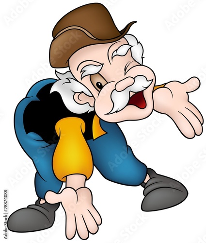 Grandfather  - colored cartoon illustration