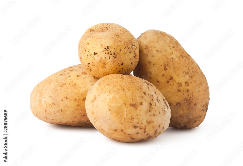potatoes isolated on white background potatoes isolated on white background