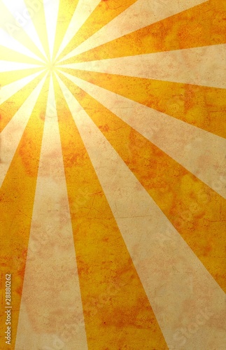 Grunge paper background with sun rays