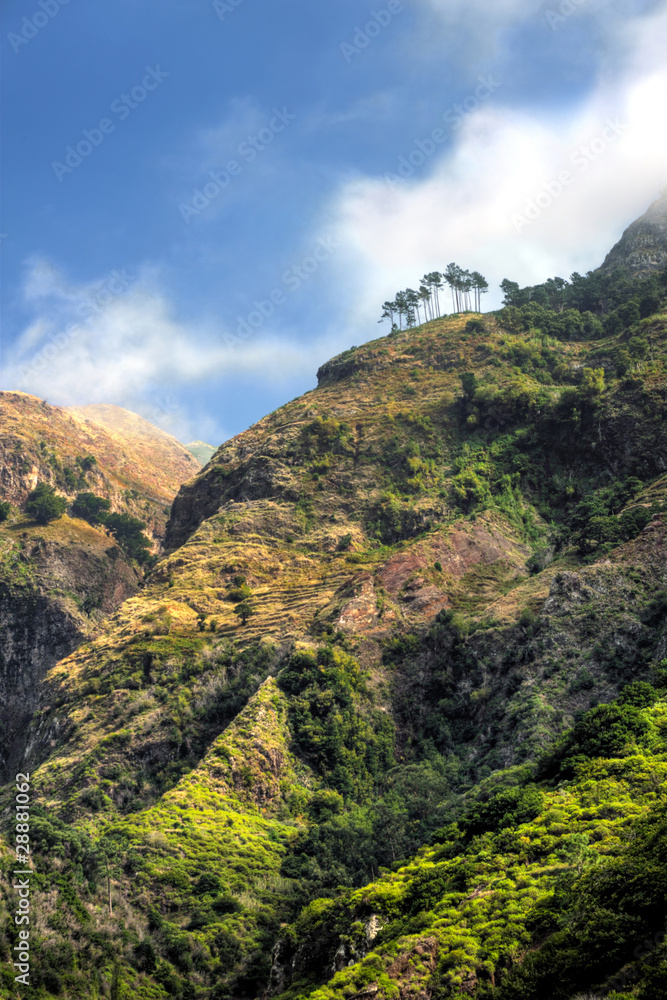 Back mountains of Madeira island, view from Ribeira da Serra