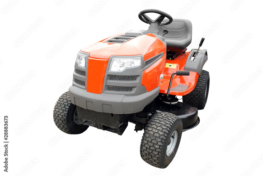 lawn mower front view isolated