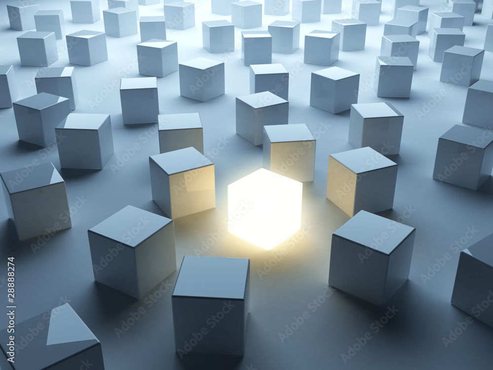 Luminous cube. Individuality Luminous cube. Individuality