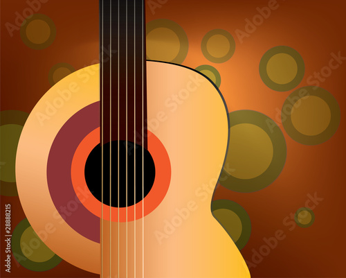 background with closeup guitar and circles