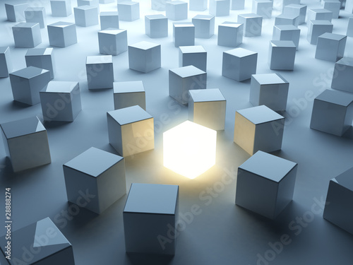 Luminous cube. Individuality