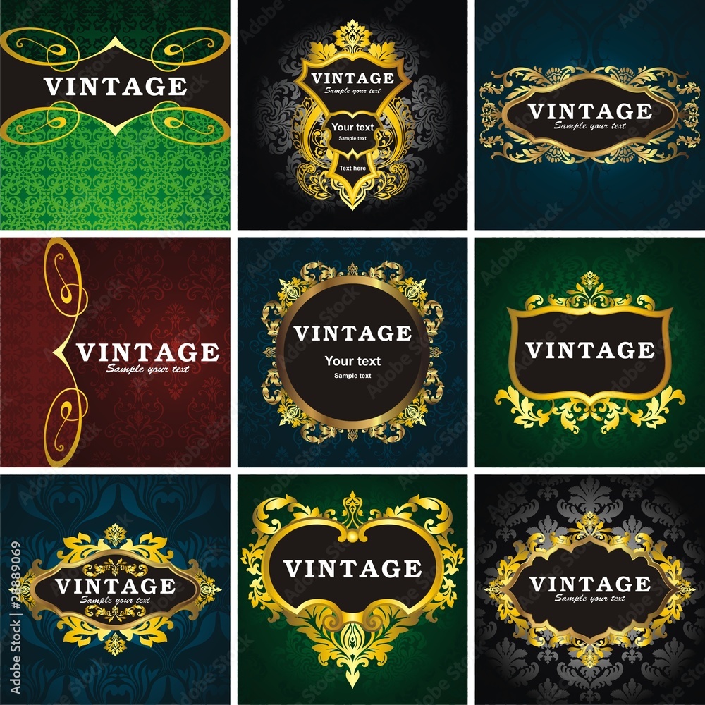 Naklejka premium 9 vintage style frame