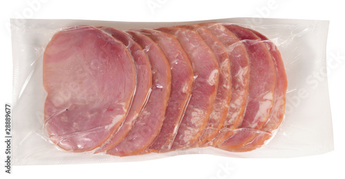 Meat in a plastic bag. Isolated