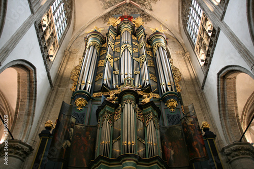 Church organ in Breda, Netherlands photo