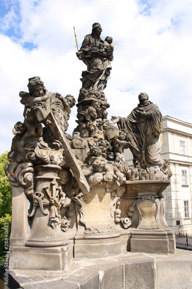 Obraz premium Prague - statue at famous Charles' Bridge