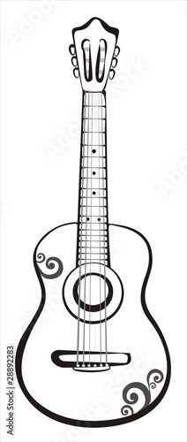 guitar sketch in black lines