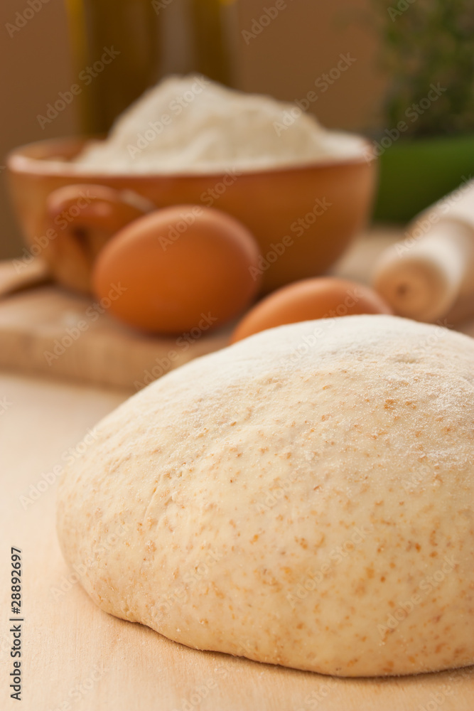 Ball of homemade dough