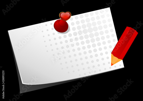 Vector illustration of a sticky with a pencil