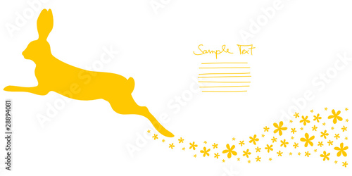 Bunny Jumping & Flower Swirl Yellow