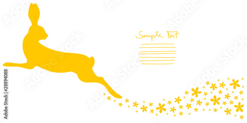 Bunny Jumping Looking Back & Flower Swirl Yellow