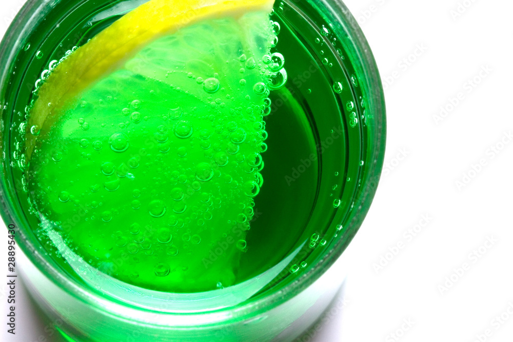 mint shot drink with lemon