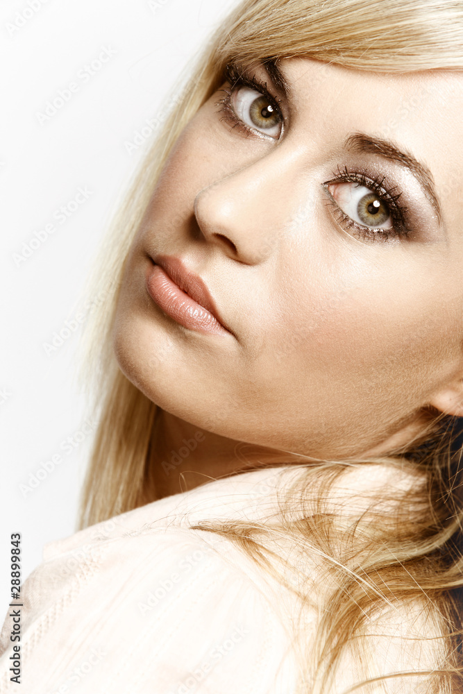Naklejka premium Happy fashion model posing in studio.