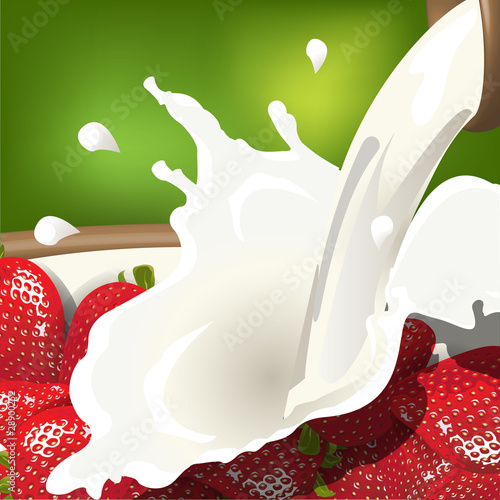 milk and strawberry