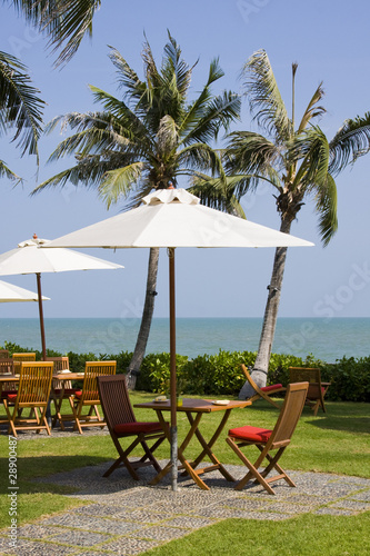 Table with a beautiful sea view . Thailand . © OlegD